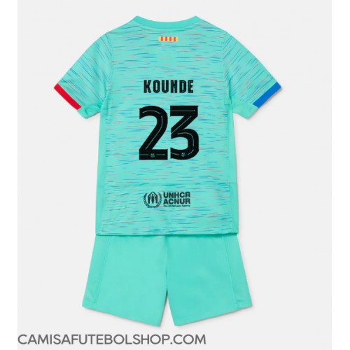 Camisa de time de futebol Barcelona Jules Kounde #23 Replicas 3º Equipamento Infantil 2023-24 Manga Curta (+ Calças curtas)
